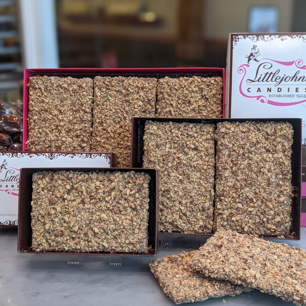 World Famous English Toffee handmade at Littlejohn's Candies