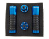 BikeMaster Illuminated Bar End Black Grips Blue LED New Motorcycle ATV UTV TR101944