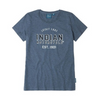 INDIAN Womens Block Logo Graphic T-Shirt Blue White SIZE SMALL 286291302