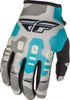 Fly Racing Kinetic K221 Gloves Grey/Blue SIZE: MENS/3X-WMNS/5X 374-51613