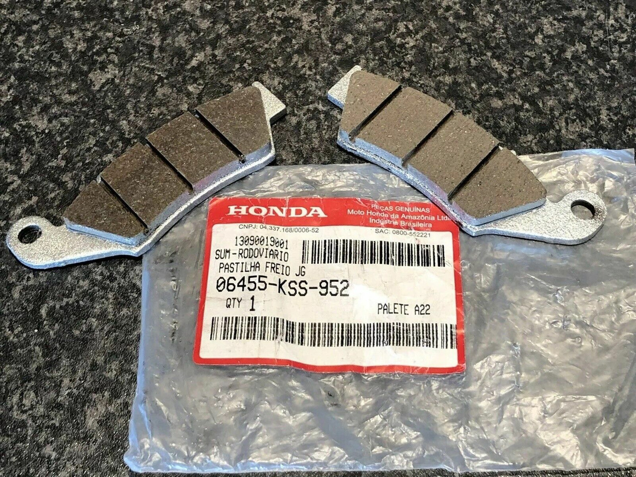 2014-2024 Honda CRF125F Genuine Front Brake Caliper Pad Set 06455