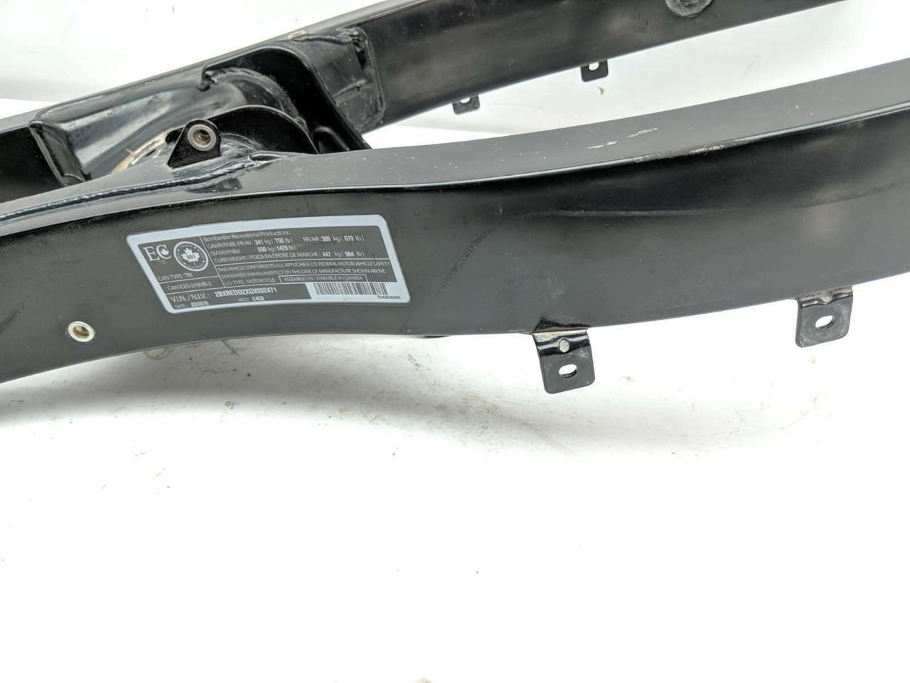 16 Can Am Spyder F3-T Roadster SE6 Rear Wheel Swing Arm Frame