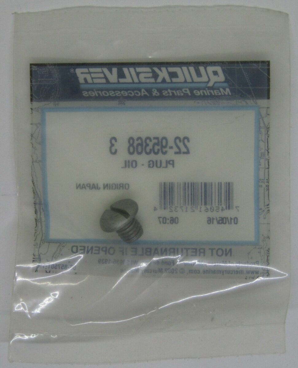 ★売却済み 7691 QUICKSILVER Mercury Marine Boat OEM Engine Oil Drain Plug 22