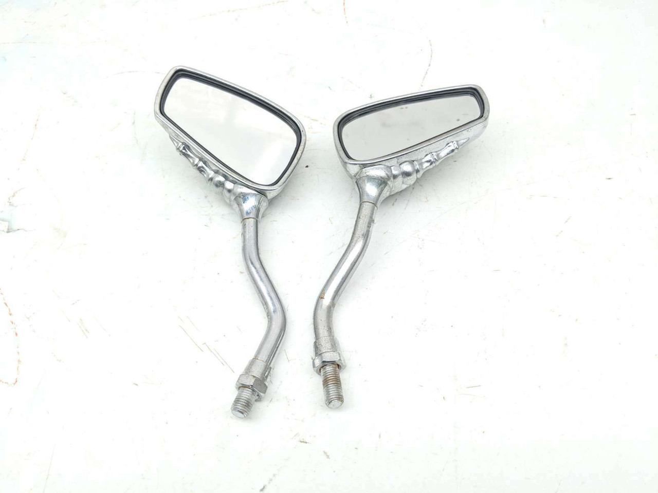 Chrome Skull Motocycle Rearview Side Mirrors For Honda