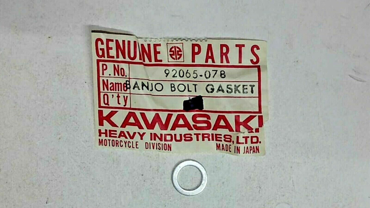 KAWASAKI OEM NOS 92065-078 GASKET,BANJO BOLT