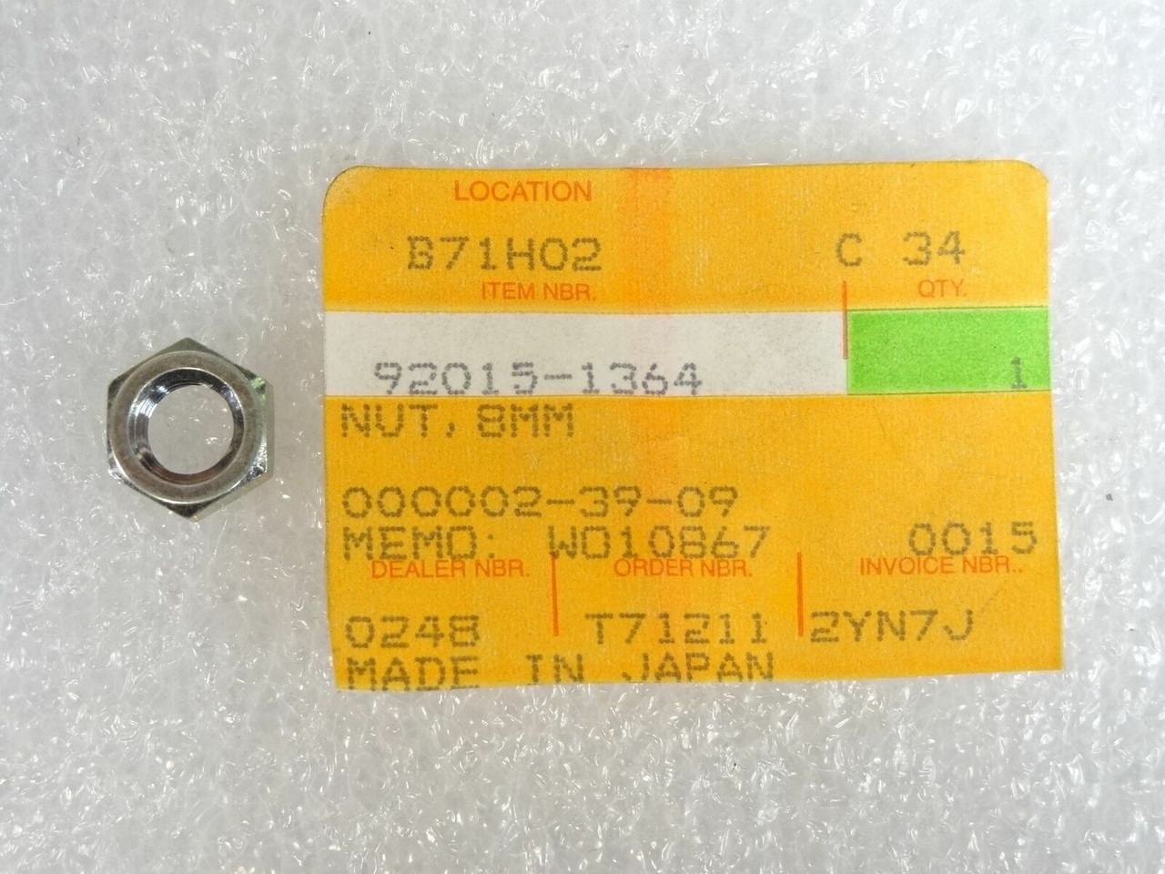 Kawasaki NOS NEW 92015-1364 Nut 8mm AN EL EN ER EX KE KH KL KZ KLX