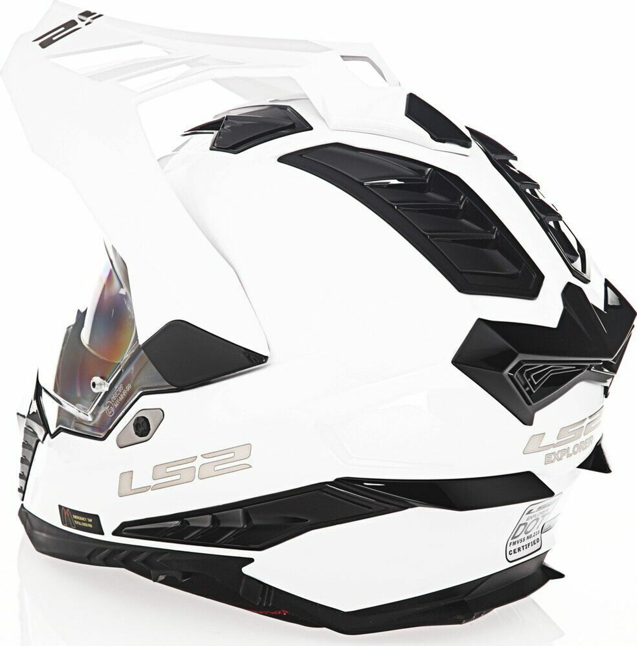 LS2 White Explorer Helmet (Adult M) 701-1023 OPEN BOX - Sun