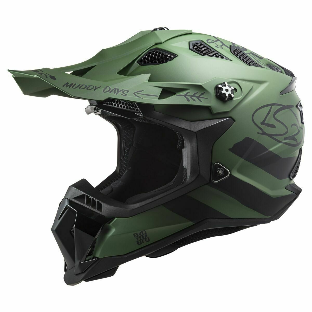 LS2 SUBVERTER EVO CARGO HELMET MATTE GREEN MEDIUM 700-1133 - Sun