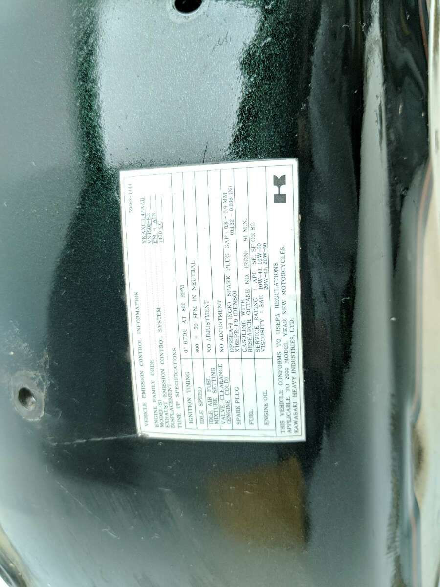 00 Kawasaki Vulcan 1500 Classic VN1500 Rear Wheel Fender - Sun