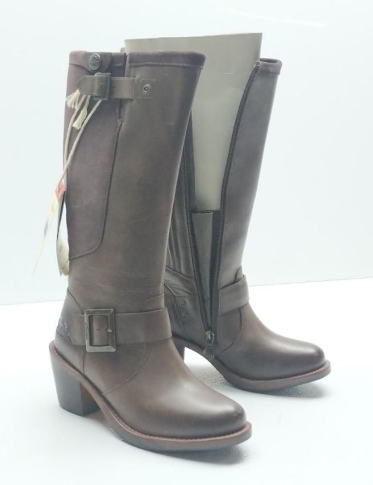 Indian Motorcycle Women's Leather Tall Engineer Boot Brown