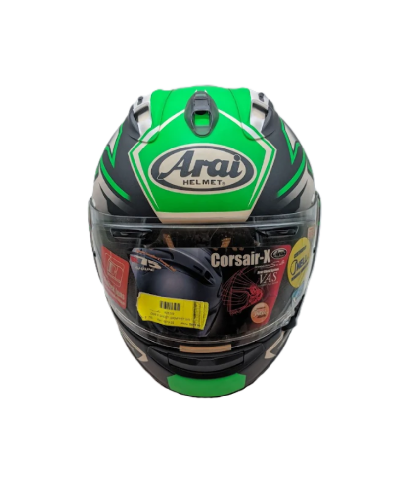 Arai Corsair-X Ghost Green Helmet SIZE MEDIUM SCRATCHES Snell