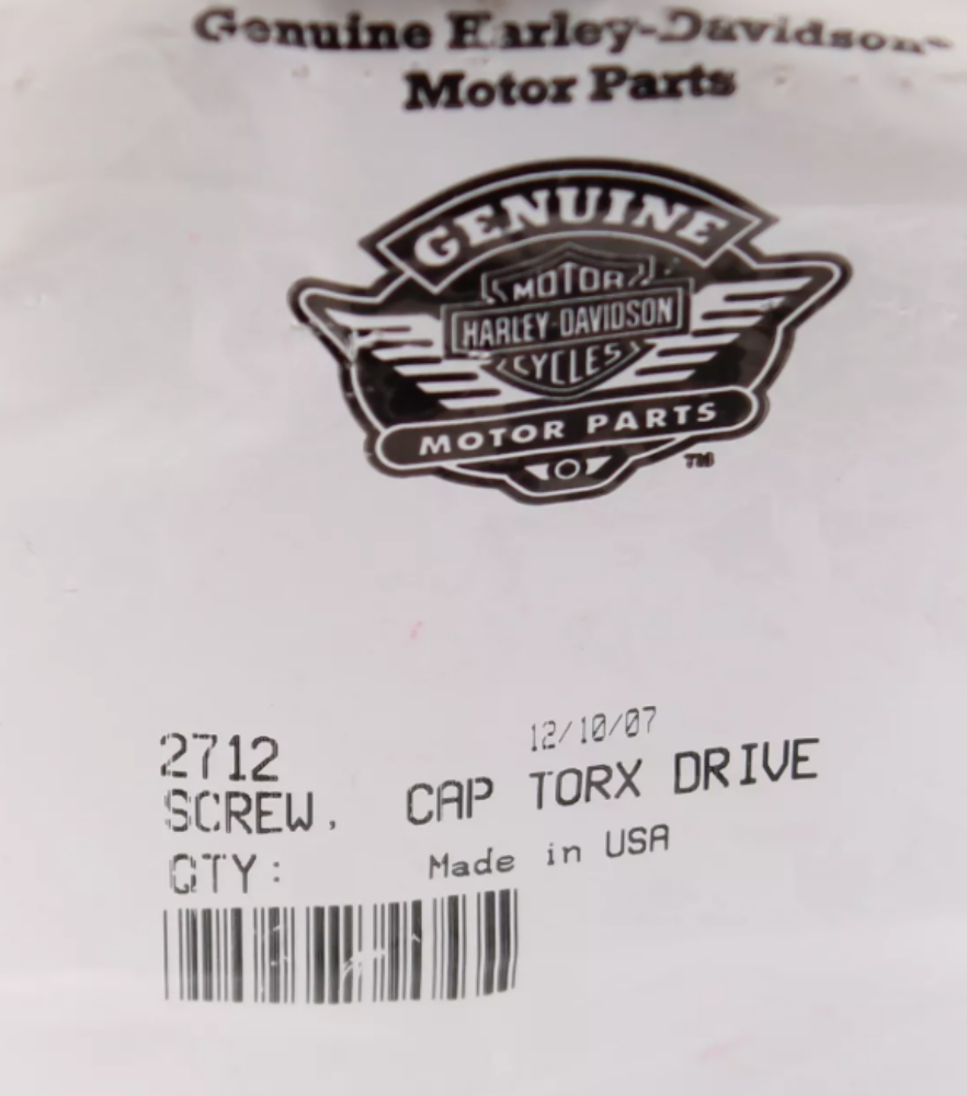 HARLEY DAVIDSON NEW OEM CAP TORX DRIVE SCREW 2712 QTY-2