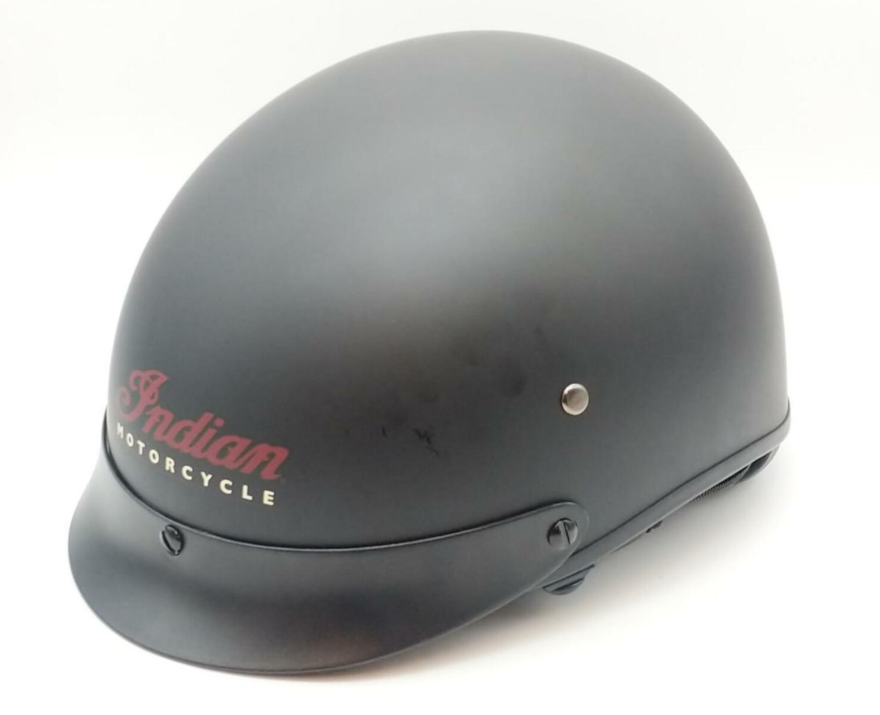 INDIAN Motorcycle Matte Black DOT Half Helmet Extra Small