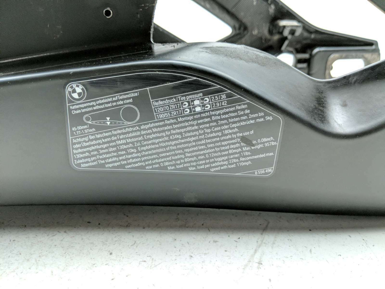 15-19 BMW S1000XR Rear Wheel Swing Arm Frame 8551665 - Sun Coast
