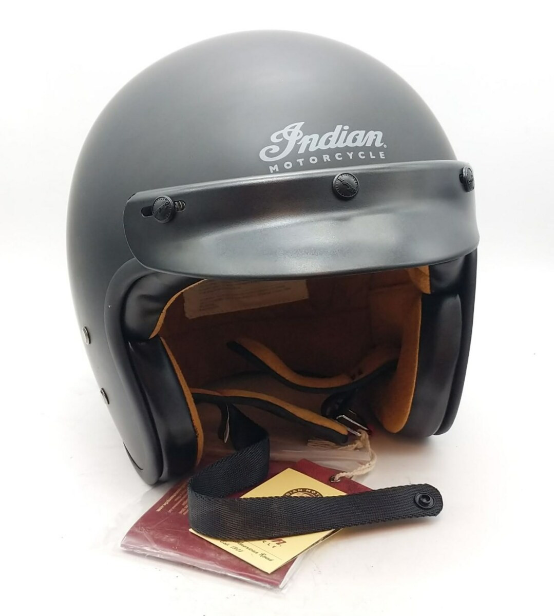POLARIS INDIAN MOTORCYCLE OEM RETRO OPEN HELMET XL MATTE BLACK