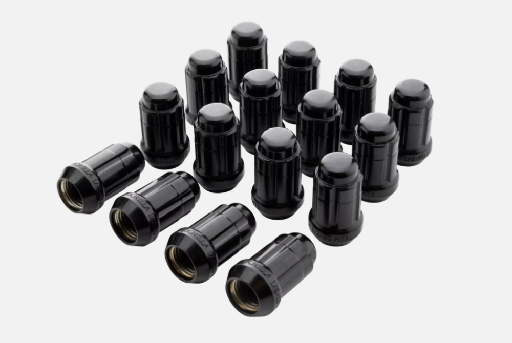 Gorilla M12x1.25 HT1 Glossy Black Lug Nut Kit w/ Valves K4CS