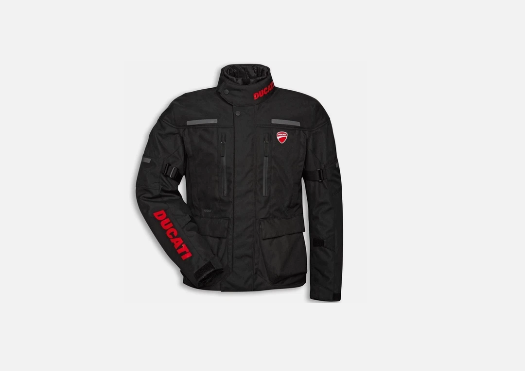 DUCATI Mens Giacca Tour C4 Jacket Black Red US-2XL EU-3XL