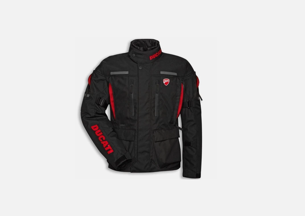 DUCATI Mens Giacca Tour C4 Jacket Black Red US-2XL EU-3XL