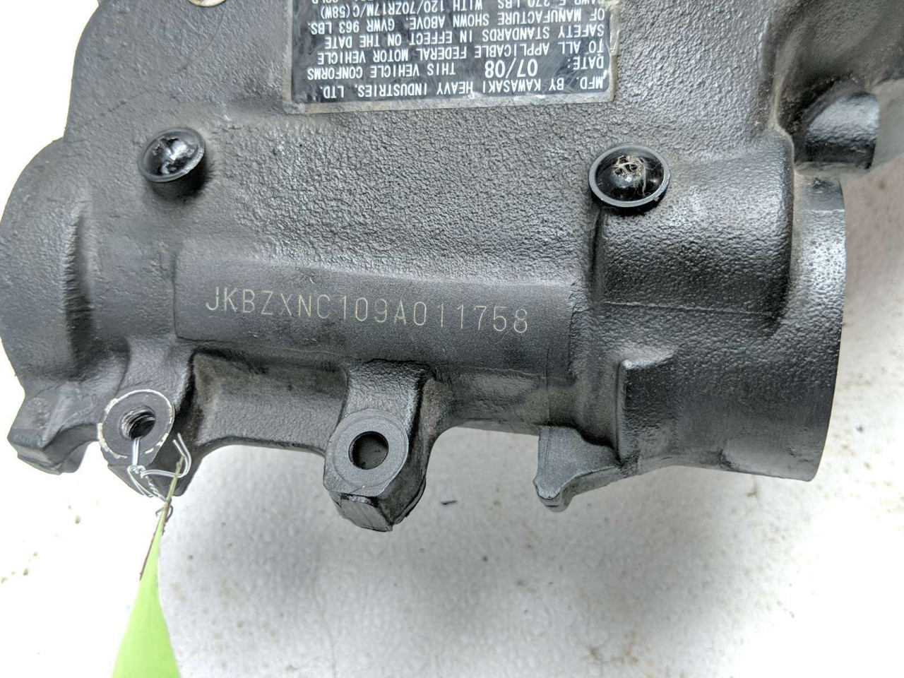 06-11 Kawasaki Ninja ZX14 ZX1400C Main Frame Chassis SLVG STRAIGHT