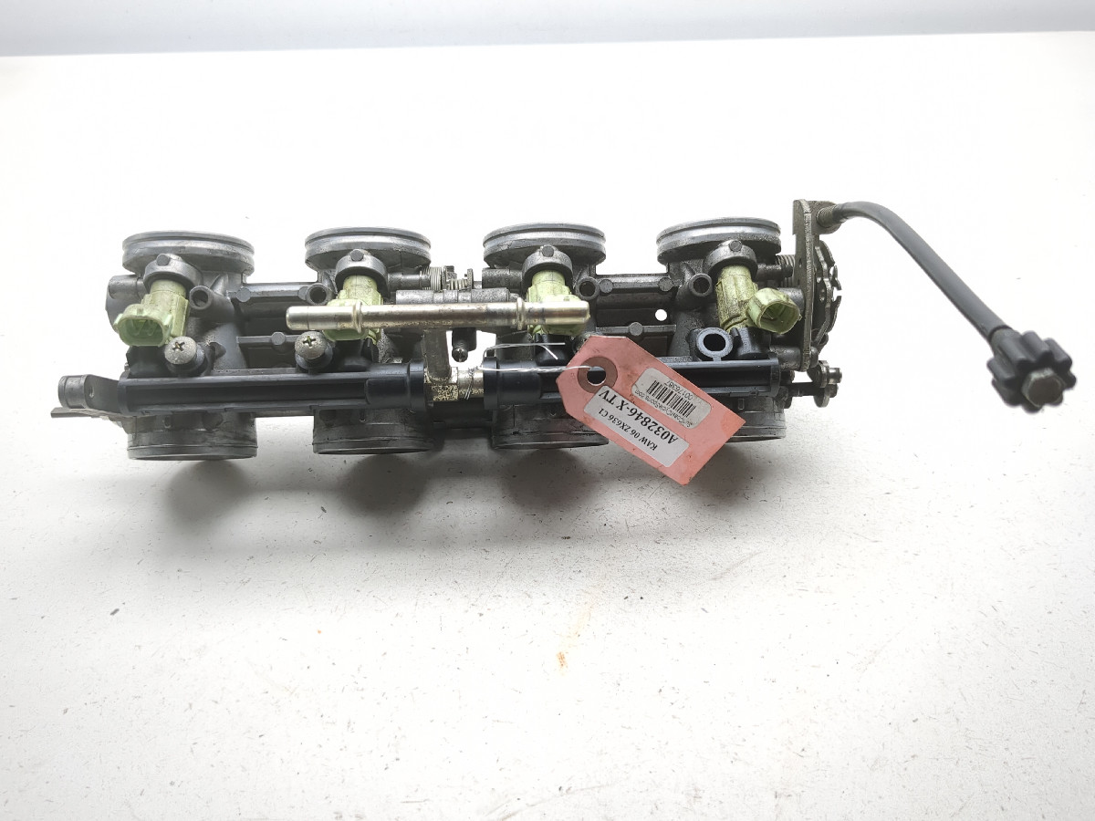 05 06 Kawasaki ZX6 ZX Throttle Body Bodies W/ Fuel Rail