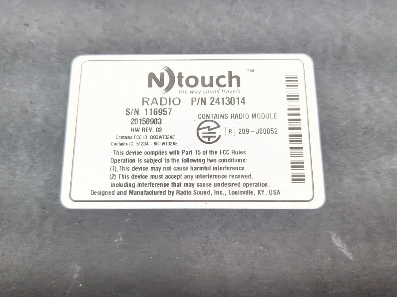 14-18 Indian Chieftain NTOUCH DSP Radio Unit Module 2413014 - Sun
