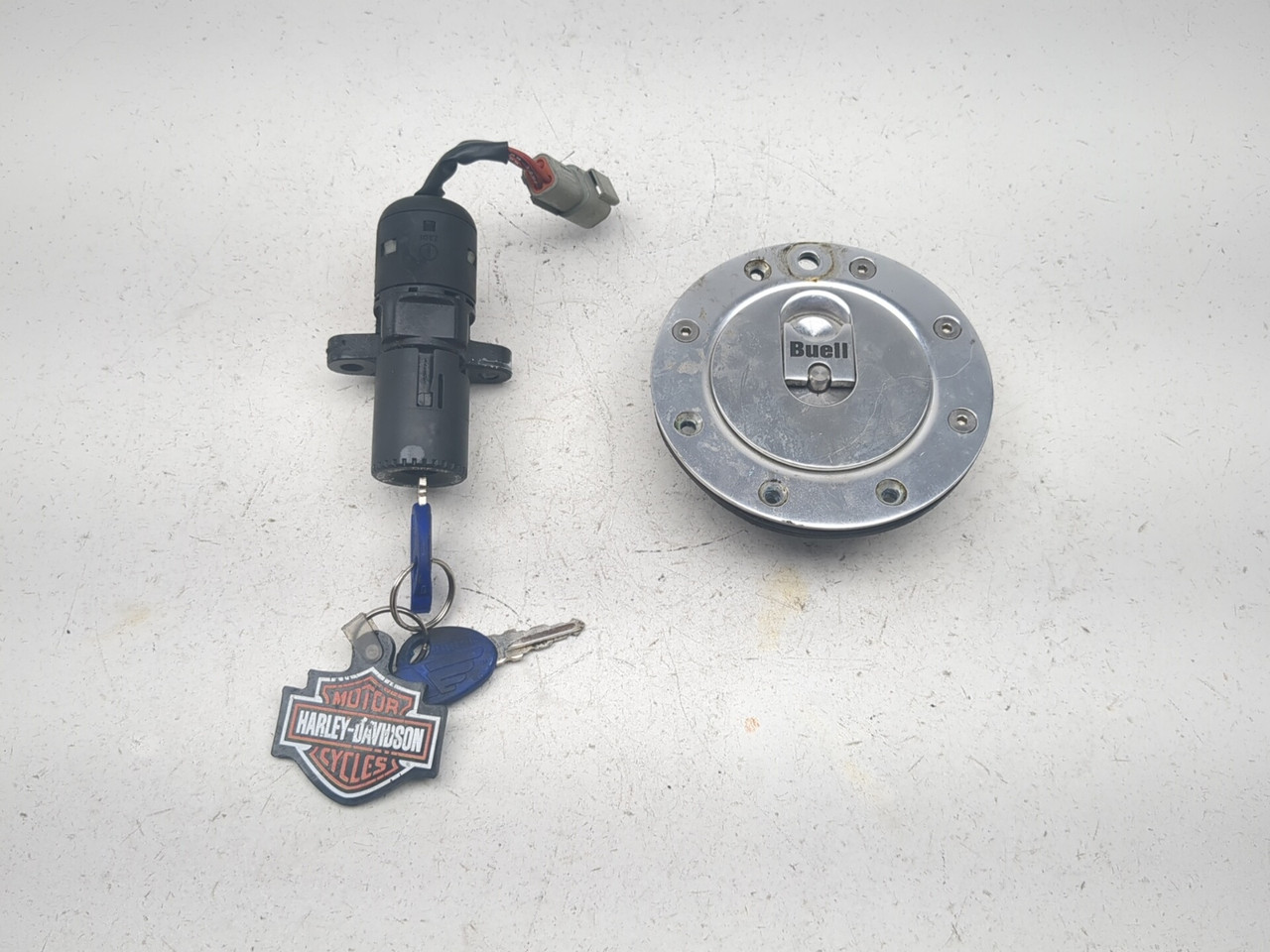 88さん 00-09 Buell Blast Lock Set Ignition Switch Cap And Key Set - Sun