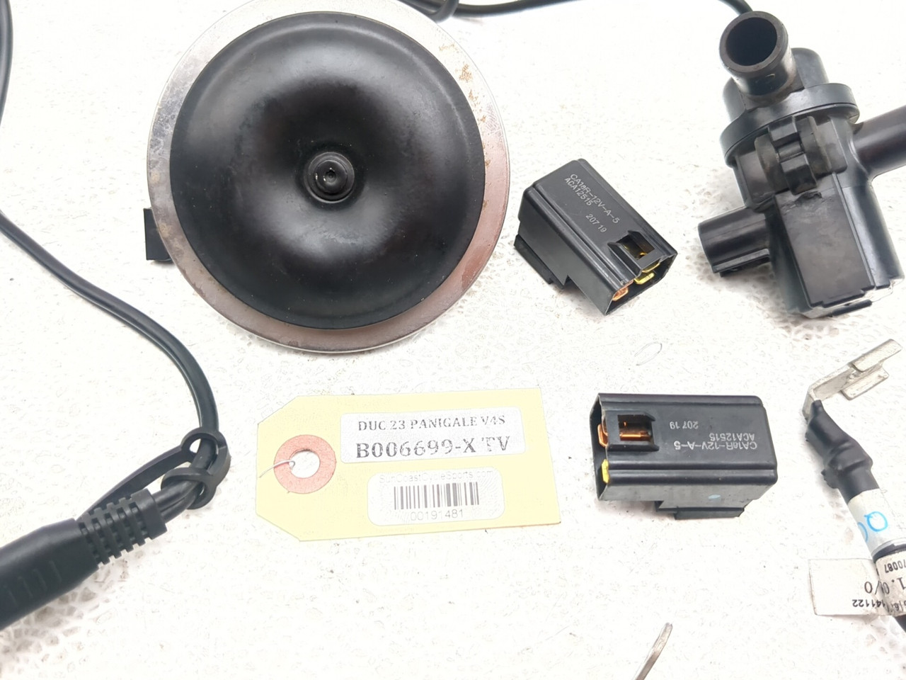 18-24 Ducati Panigale V4S Horn Valve Relays & Battery Cables Set