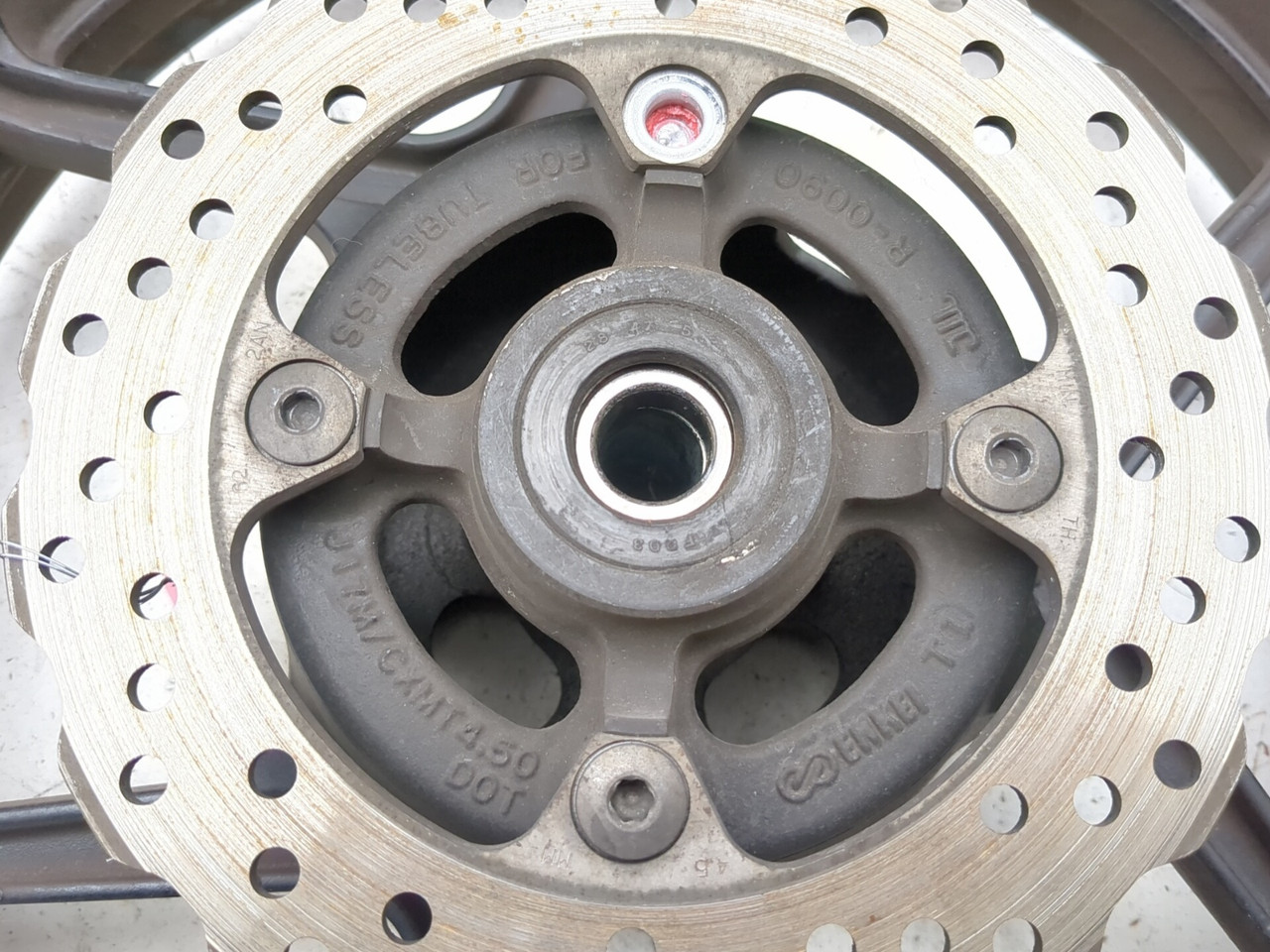 12-16 Kawasaki EX650 Ninja 650 Rear Wheel Rim With Rotor STRAIGHT