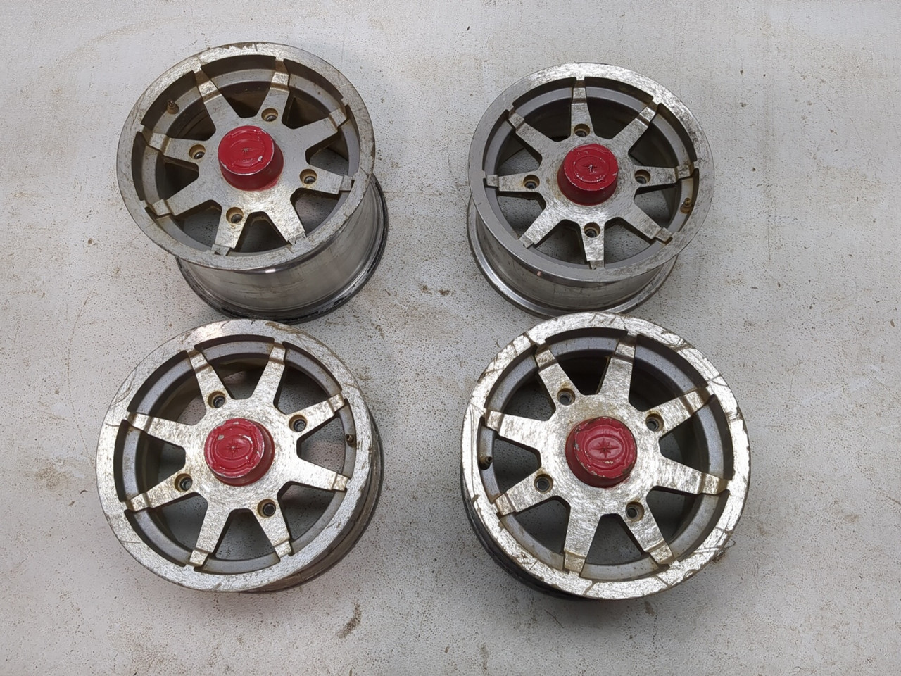 08-14 Polaris RZR S 800 Front & Rear Wheel Set 12X6 & 12X8 1521507