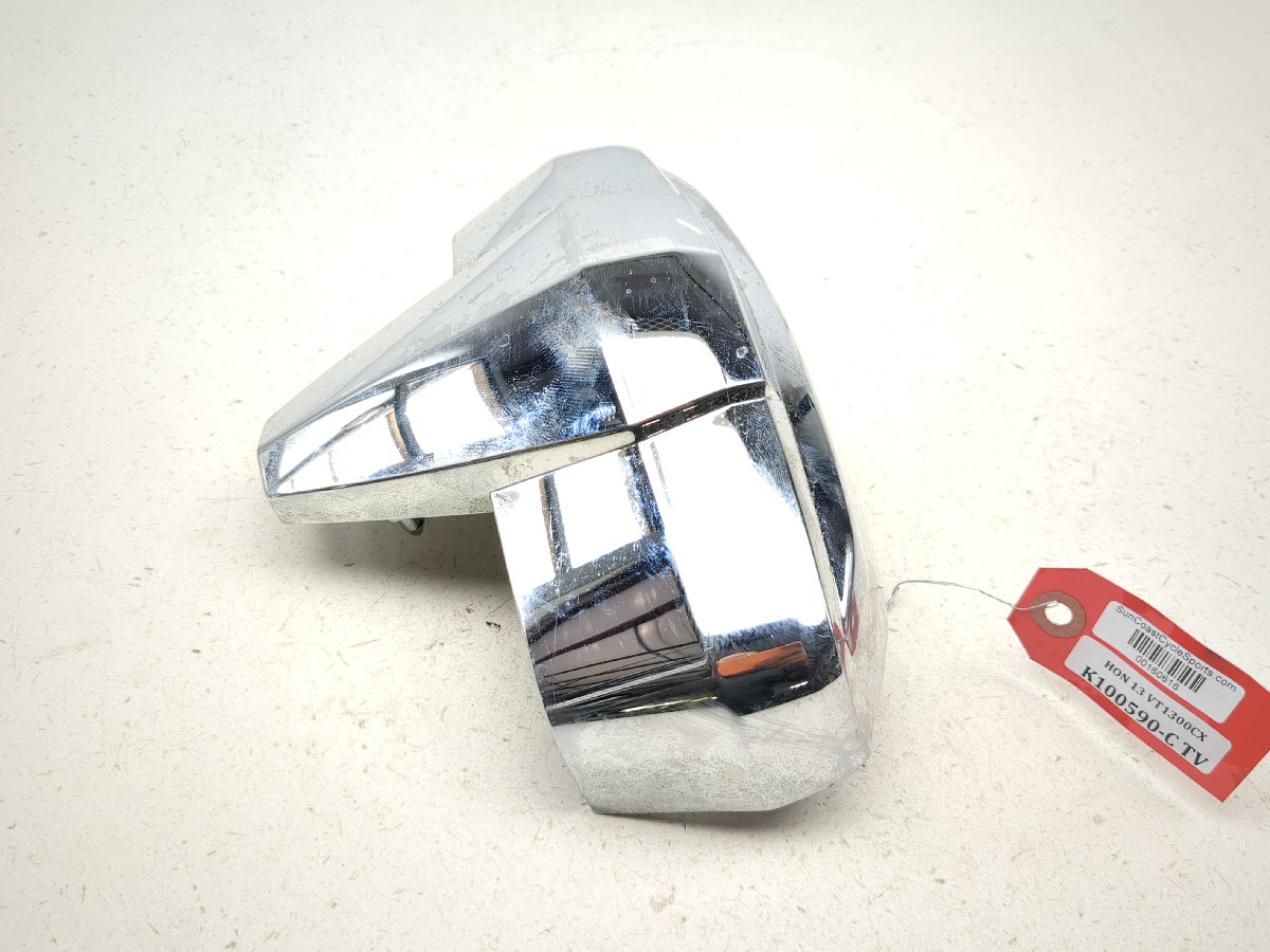 10-16 Honda Fury VT1300 CX Front Left Engine Head Cover Chrome
