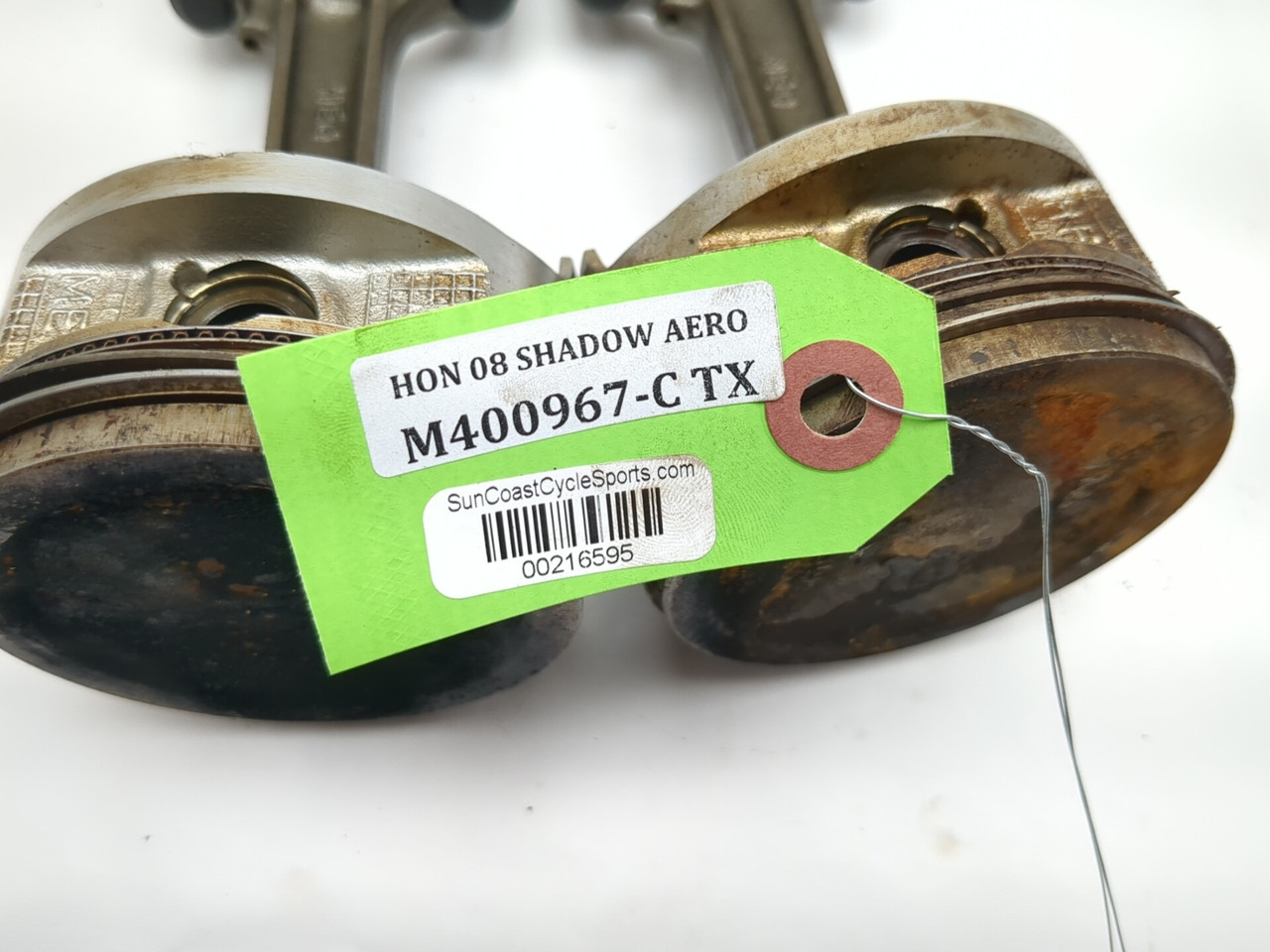 04-09 Honda VT750C Shadow Aero 750 Left Right Piston W/ Rod Set