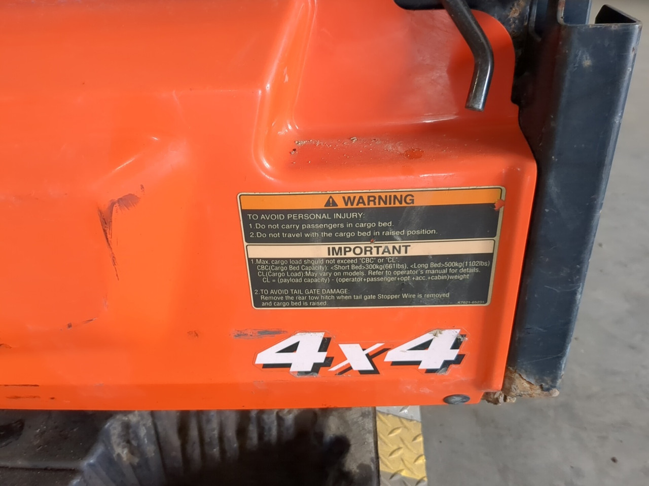 16-25 Kubota RTV X1140 Rear Cargo Bed Assembly K7621-58702 - Sun