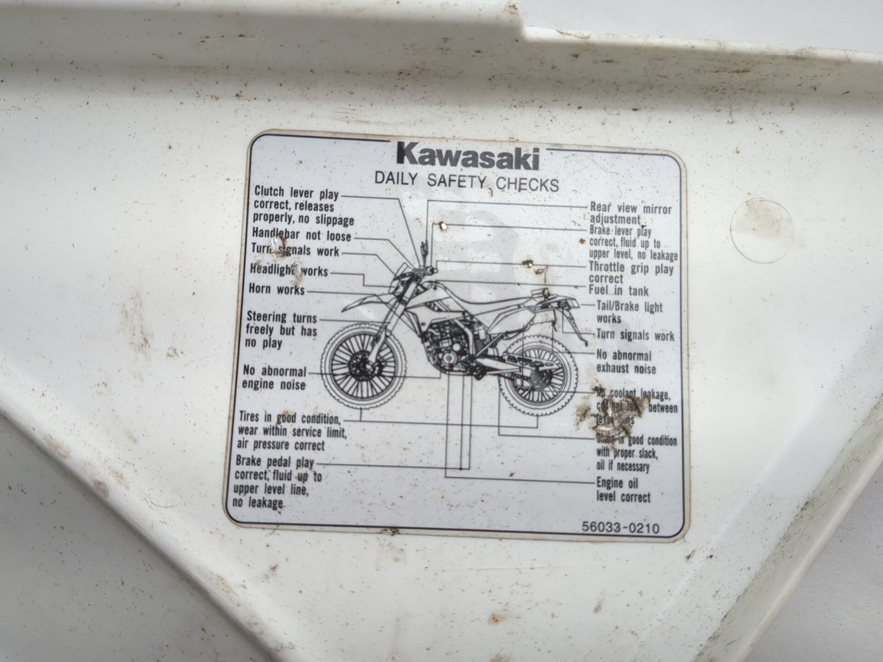 09-14 Kawasaki KLX 250 Front Left Right Cowl Side Cover Set 36001