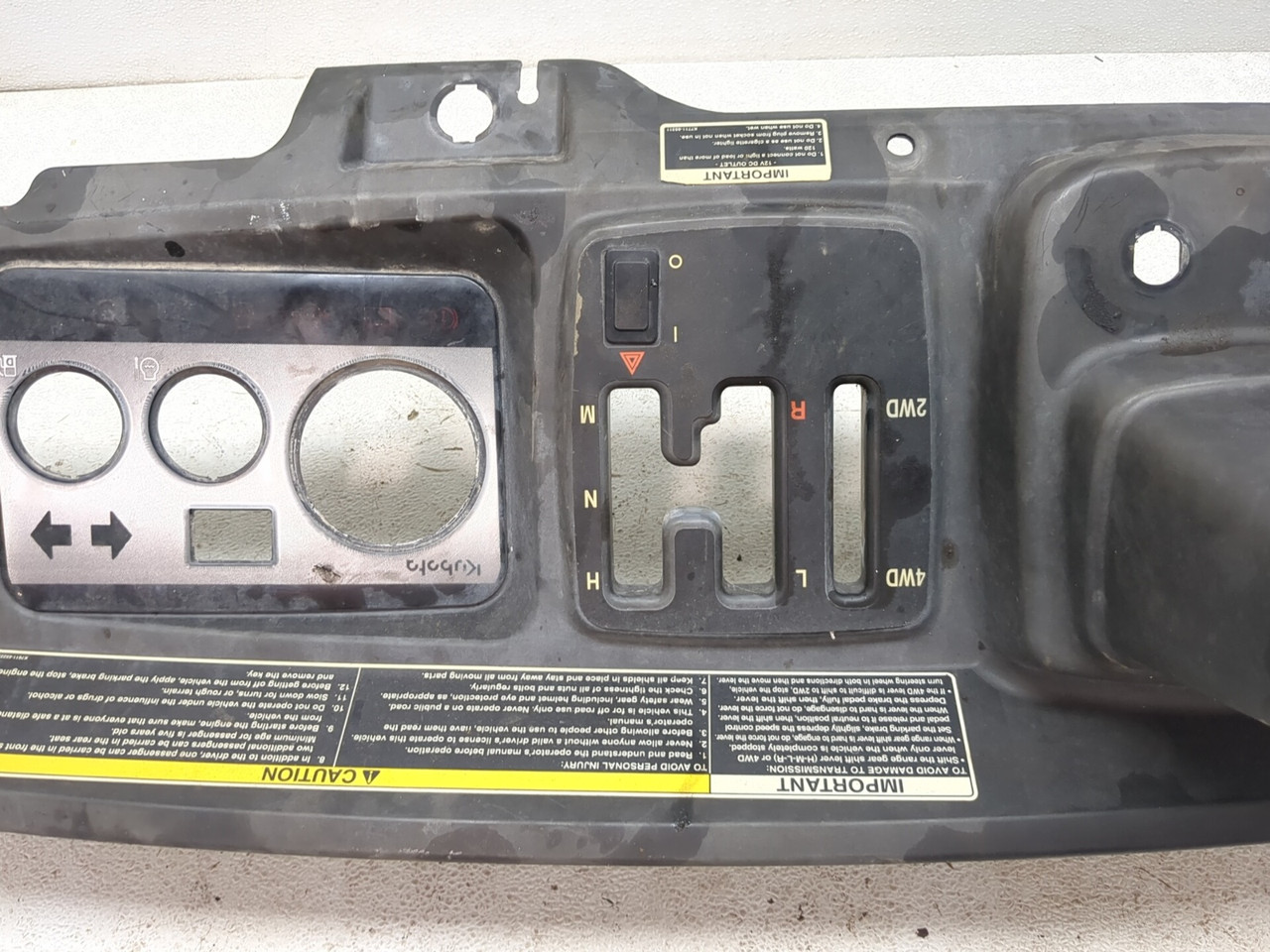 09-16 Kubota RTV 1140 CPX Front Dashboard Dash Instrument Panel