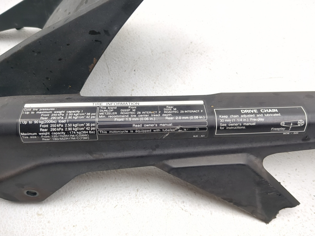 14-16 Honda CBR650F CBR 650 Rear Inner Fender & Chain Guard