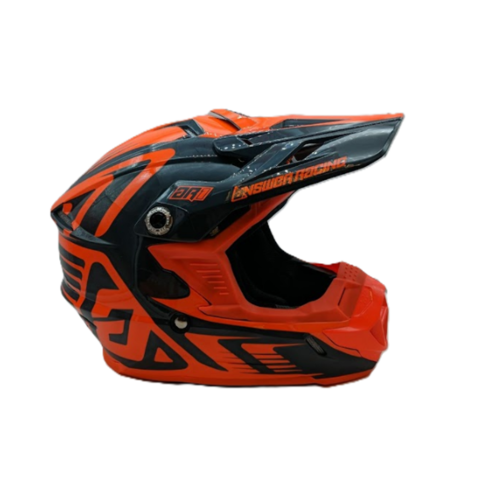 ANSWER RACING AR1 EDGE Youth SMALL Helmet Charcoal/Orange 0411