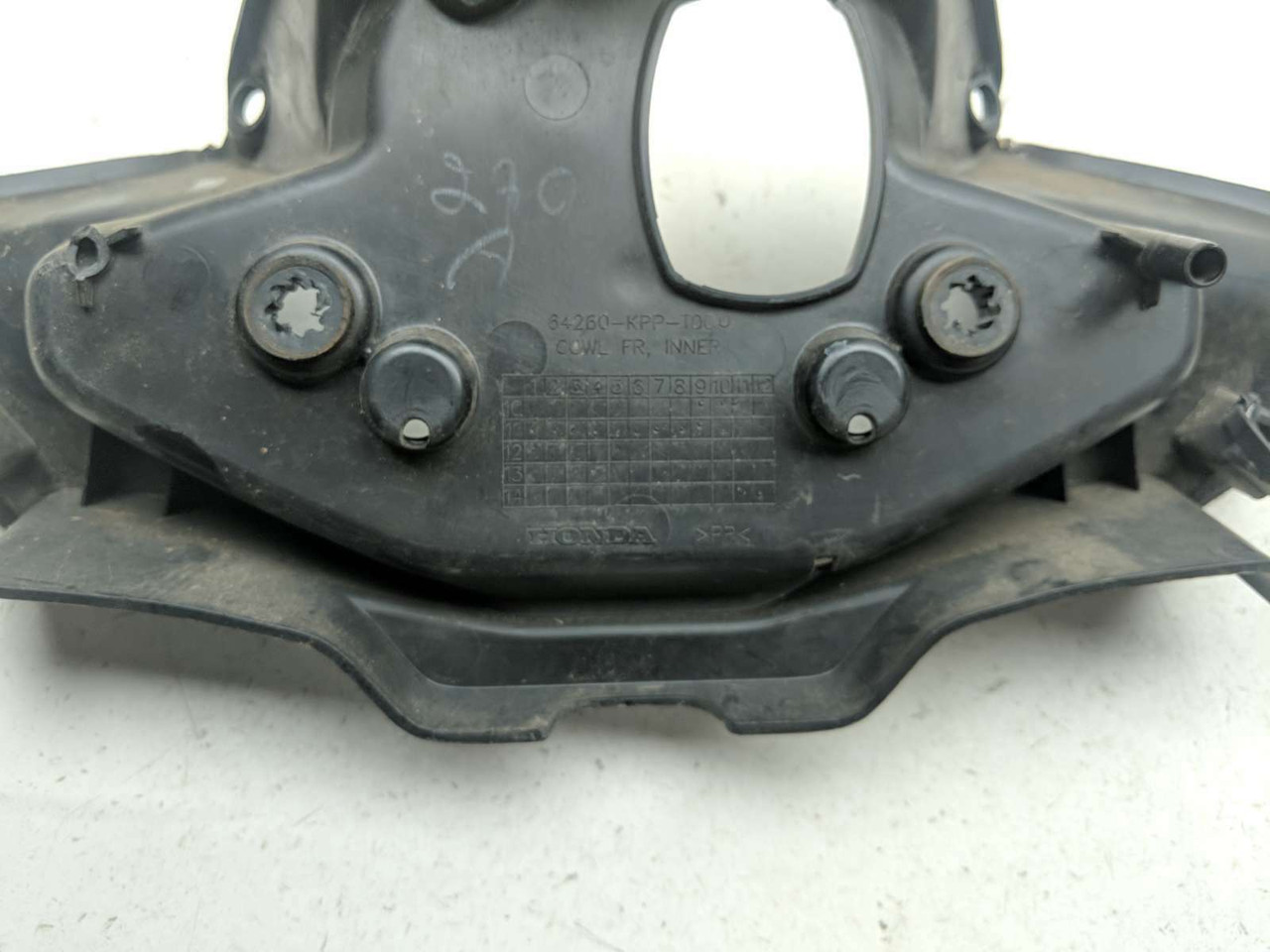 11-15 Honda CBR250R CBR 250 Front Right Gauge Inner Cowl Cover
