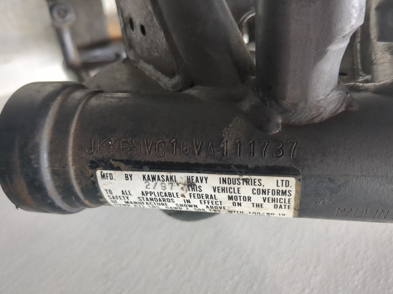 96-09 Kawasaki Vulcan 500 EN500C Main Frame Chassis STRAIGHT CLN