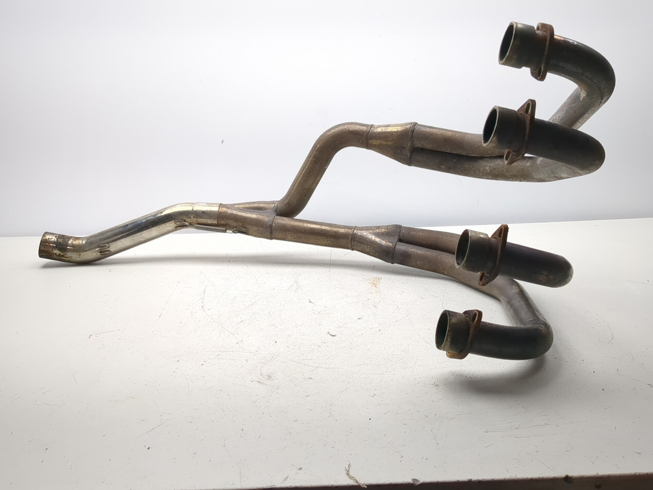 ビー 92-98 Honda CB1000 Front Exhaust Header Manifold Can Pipe Assembly