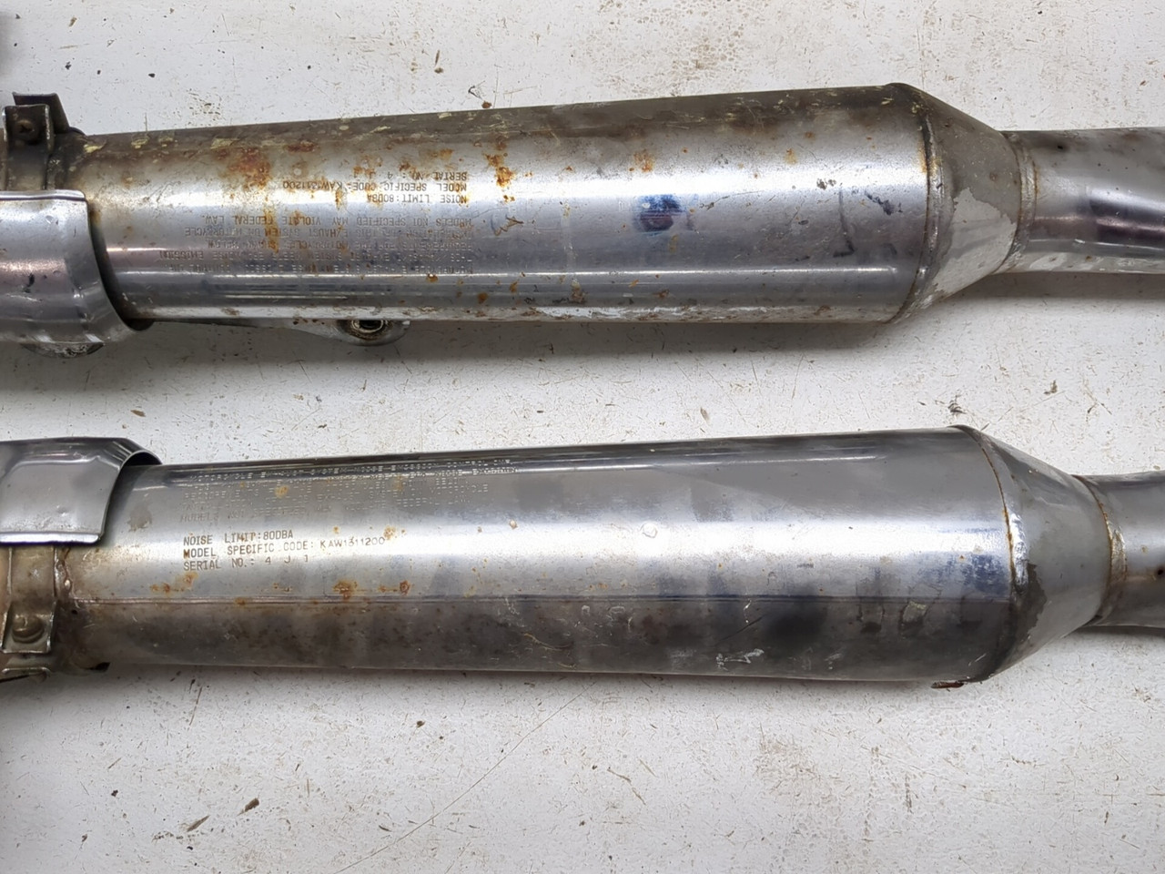 86-03 Kawasaki Voyager ZG1200 Rear Left Right Muffler Can Pipe Set
