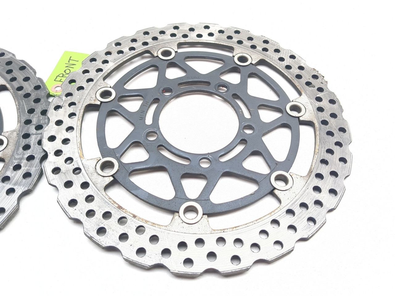 07-08 Kawasaki Ninja ZX600 ZX6R Front Brake Rotor Disc Set - Sun