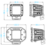 Aurora 2" Low Amber LED Headlight Mortise Light ALO-E-2-E4A ATV UTV