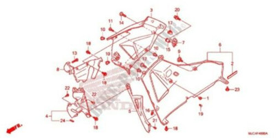 2013-2018 Honda CB CBR Right Lower Cowl OEM 64331-MJC-A01 New