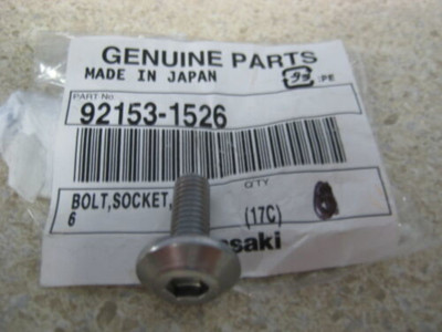 1984-2024 Kawasaki ZX-10R ZX-6R ZX-14R NOS OEM Socket Bolt 6x16 92153-1526