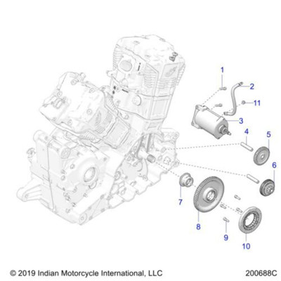 Indian Motorcycle Starter Gear Crank Assembly Genuine OEM 1205315