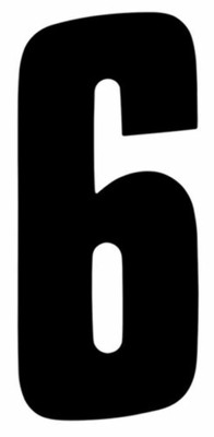 Factory Effex 6" Factory Number 6 Black Decal [3-Pack] 08-90046