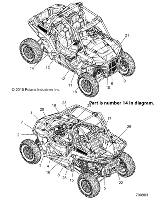 Polaris Front Left Fender Decal Graphic 7181161 Genuine OEM Powersports
