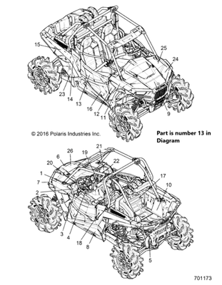 2017 Polaris RZR Door Bottom Left Decal OEM 7184722 New