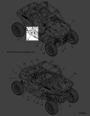 2015 Polaris RZR XP Right Front Door Decal Graphic 7181174 Genuine OEM