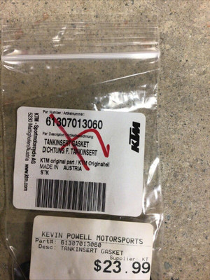 KTM OEM Fuel Tank Insert Gasket 61307013060